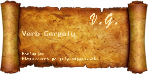 Verb Gergely névjegykártya